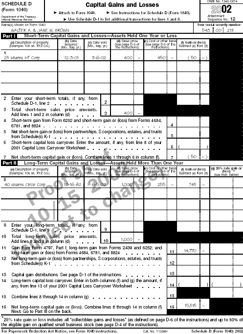 Schedule D (Form 1040) - page 1
