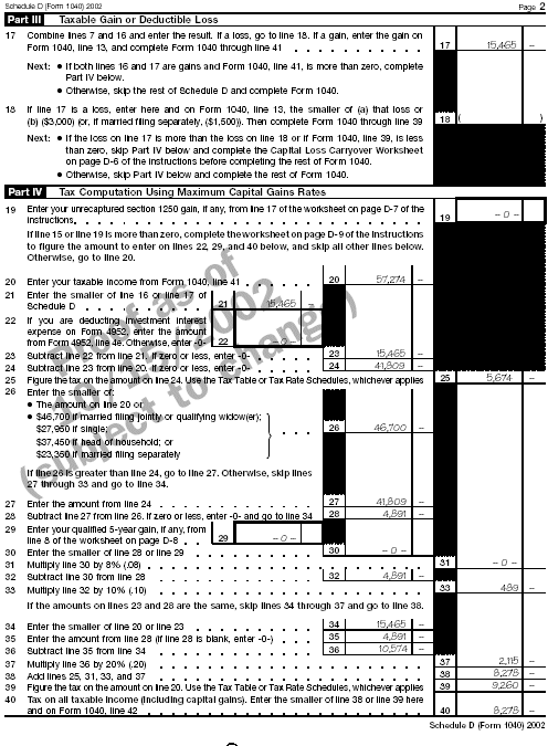 Schedule D (Form 1040) - page 2