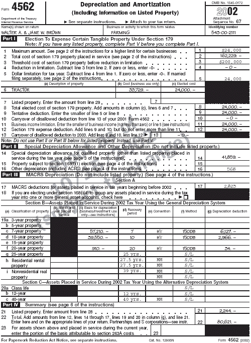 Form 4562 - page 1