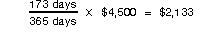 173  365  $4,500 = $2,133
